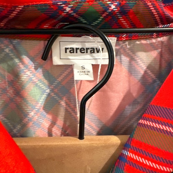 RARERAW RED CHRISTMAS PLAID SATIN 2 PIECE PAJAMA SET WITH VELVET TIES SIZE S - Picture 5 of 9